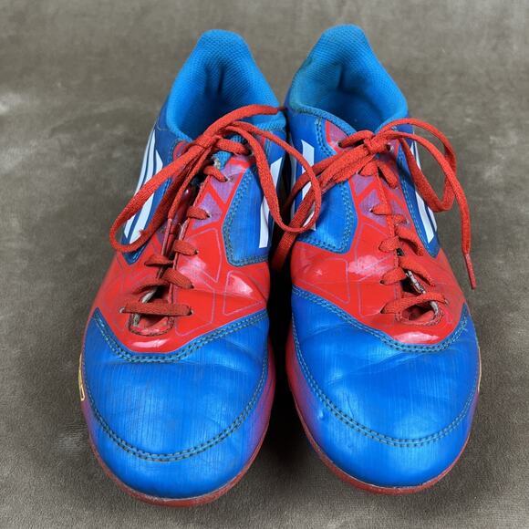 ADIDAS F-50 Boys 5.5 ~Traxion Soccer Cleats Red Blue - V24800 - Picture 7 of 14